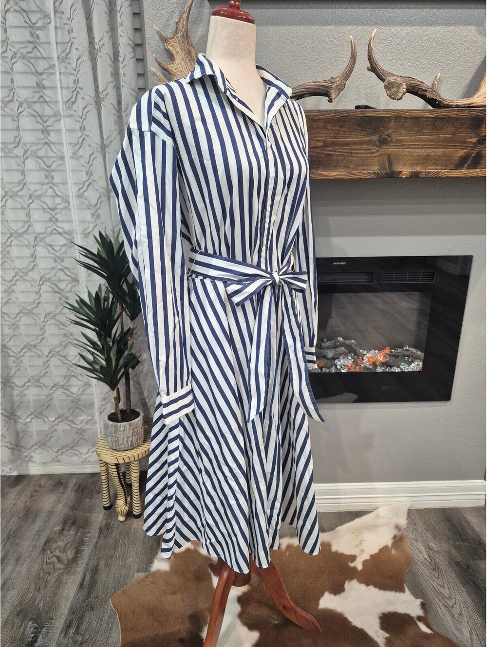New Ralph Lauren Stripe midi dress size 12 - Picture 5 of 8